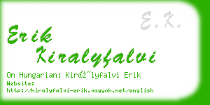 erik kiralyfalvi business card